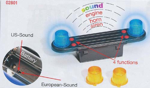 02801 - Light and Sound Module (trucks) incl. Battery - Treasures