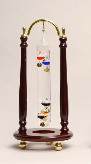 Vintage 12 Galileo Thermometer in Silver Base Tall Vintage Post