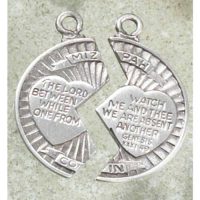 #32-5420 - Pewter Satin Finish Mizpah Coin Necklace