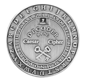 #RW013 - Classic Caesar Cipher Medallion Decoder Ring - Treasures 2 ...